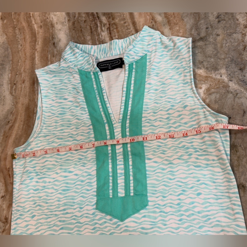 Women’s DUFFIELD LANE Signature Stretch turquoise Mackinac dress- Size small - Picture 4 of 6